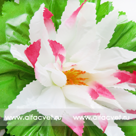 искусственные цветы букет кувшинок цвета белый с розовым 19