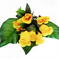 искусственные цветы букет роз с крупными листьями цвета желтый 1