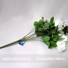 искусственные цветы роза-лилия цвета белый 6