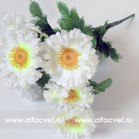 искусственные цветы букет маргариток с добавкой цвета белый 6