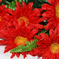 искусственные цветы ромашки с папоротником цвета красный 4