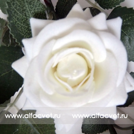 искусственные цветы ветка роз цвета белый 6